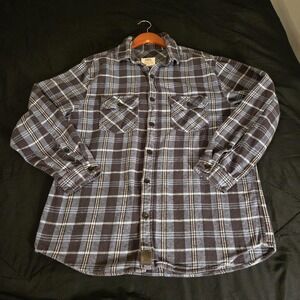 Axel Brand Shirt Mens XL Gray Plaid Flannel Long Sleeve 100% Cotton Casual